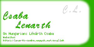 csaba lenarth business card