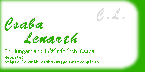 csaba lenarth business card